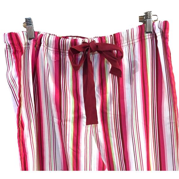 Gap NWT Women's Pajama Pants Sz XL Pink White Stripe Flannel Loungewear Cozycore - Picture 2 of 6